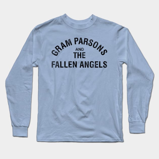 Gram Parsons and the Fallen Angels (black) - distressed Long Sleeve T-Shirt by Joada